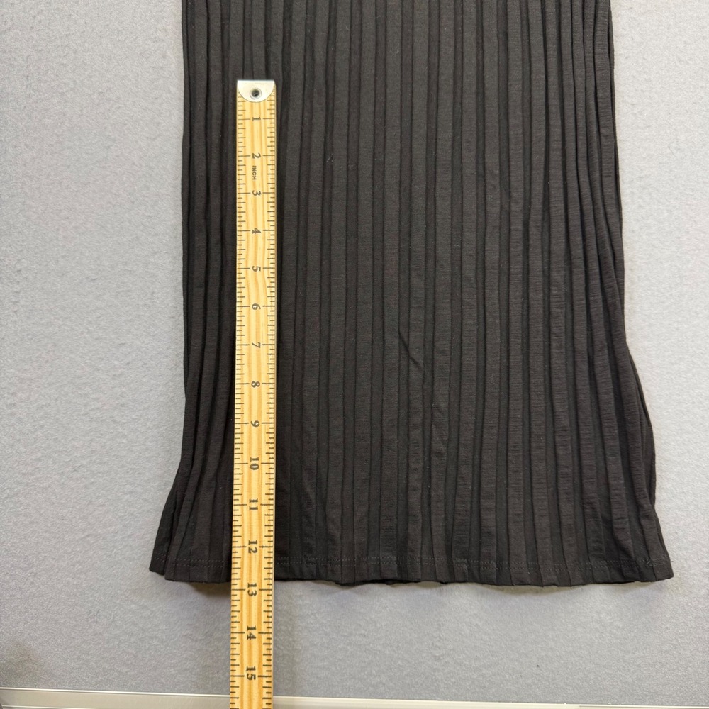 Reformation Black Ribbed Cutout Mock Neck Maxi Dress Size Medium M Long Slv - Picture 7 of 11
